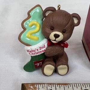 Vintage Hallmark Keepsake Ornament Babys 2nd Christmas 1997 Teddy Bear Ken Crow